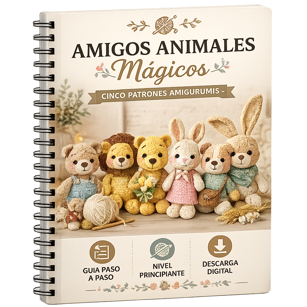 🧸 Amigos Animales Mágicos – 5 Patrones de Amigurumis ✨