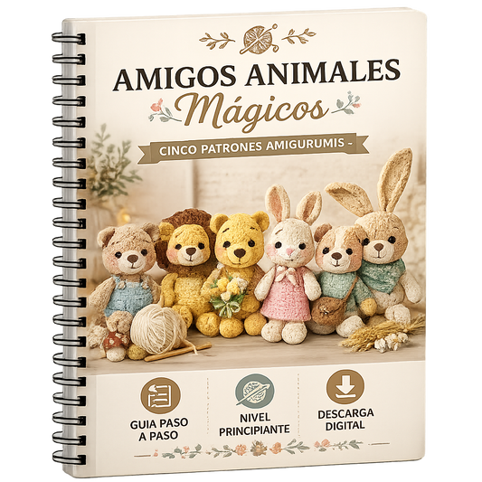 🧸 Amigos Animales Mágicos – 5 Patrones de Amigurumis ✨